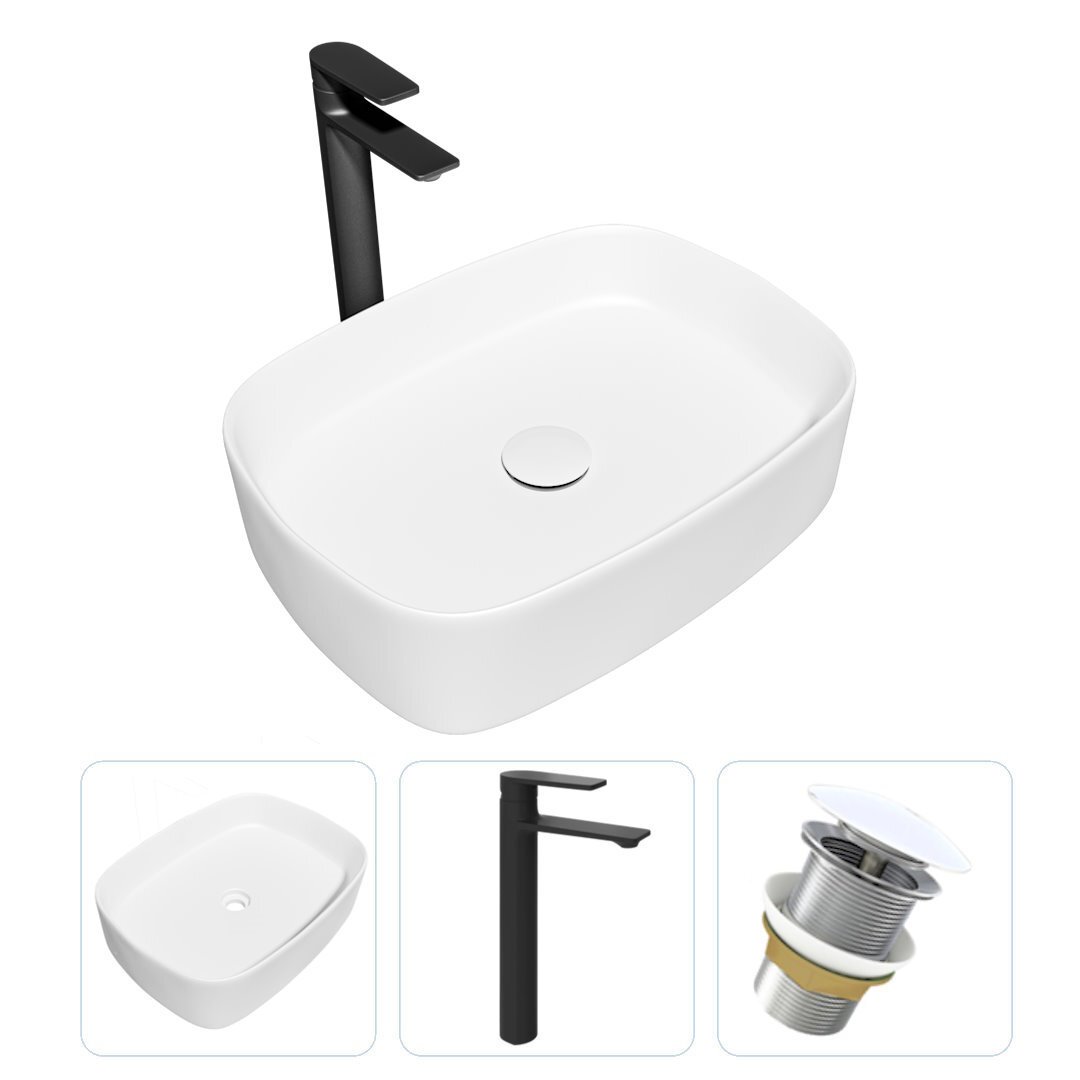 Изображение товара Комплект Teymi раковина Solli 51 с смесителем Ellie черный