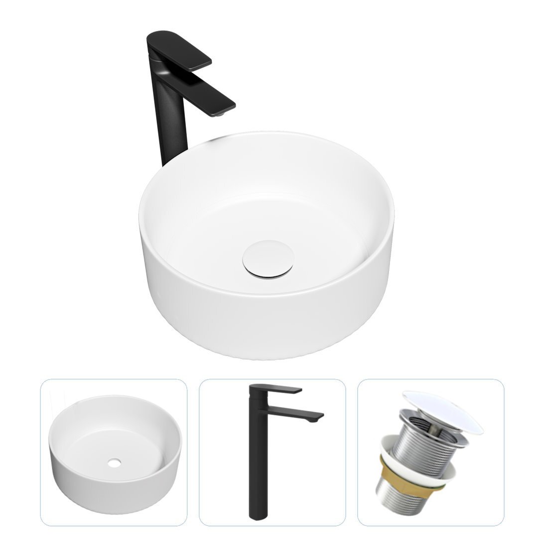 Изображение товара Ракова с чёрным смесителем TEYMI Lina D41 комплект