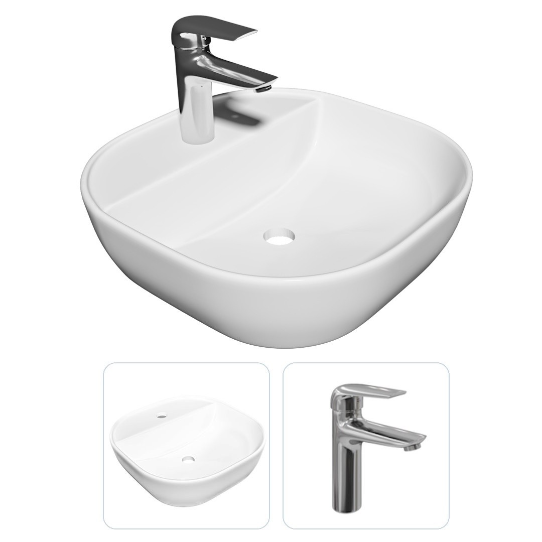 Изображение товара Комплект раковина Teymi Solli 40 с полочкой и смеситель Hanna хром