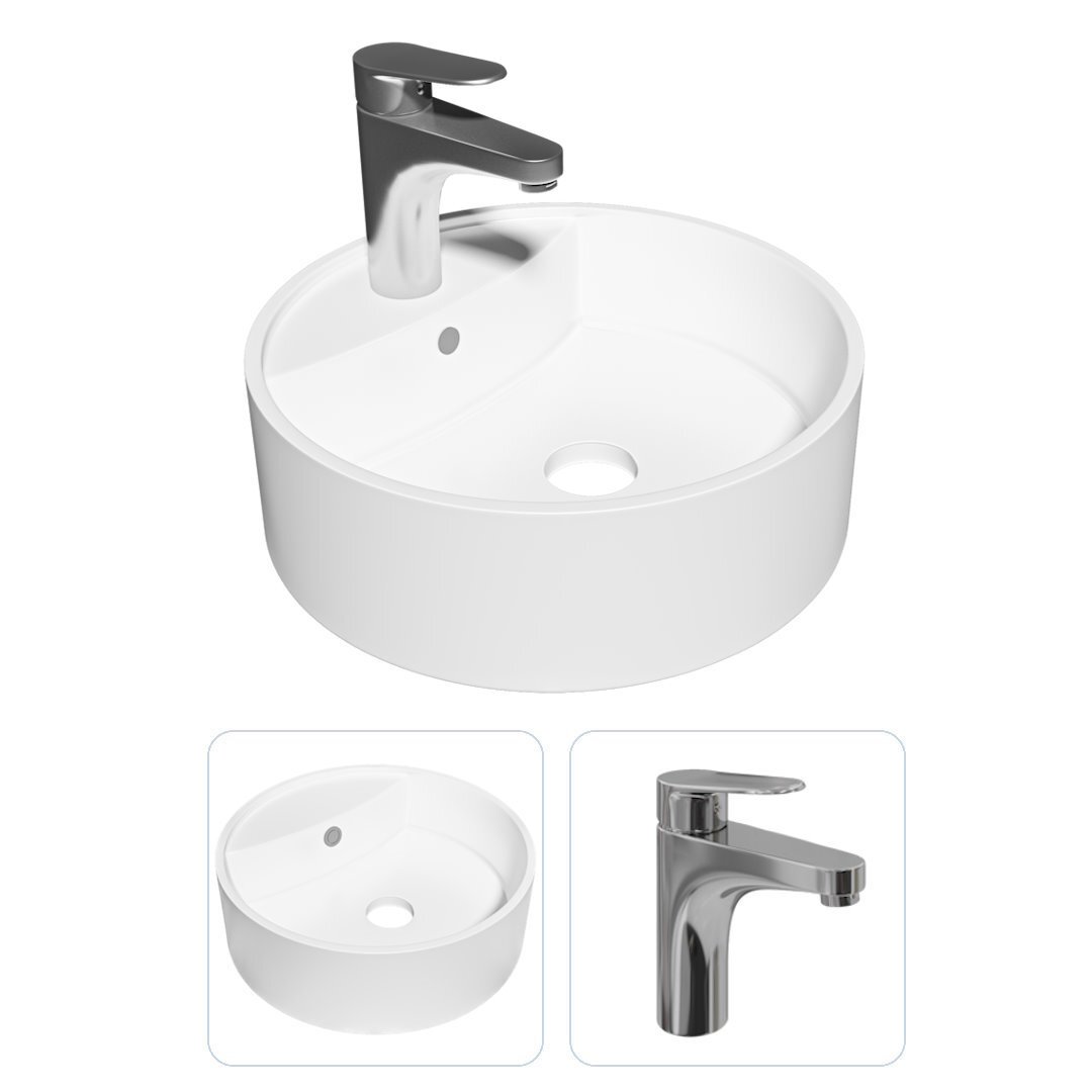 Изображение товара Комплект Раковина Teymi Lina S D40 с полочкой и смеситель Ritta хром F07334