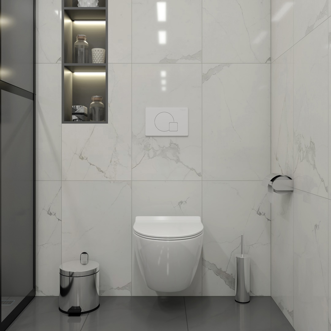 Изображение товара Комплект Teymi Lina Pro Vortex F14469: Инсталляция Aina 52, клавиша Ellie белая, унитаз