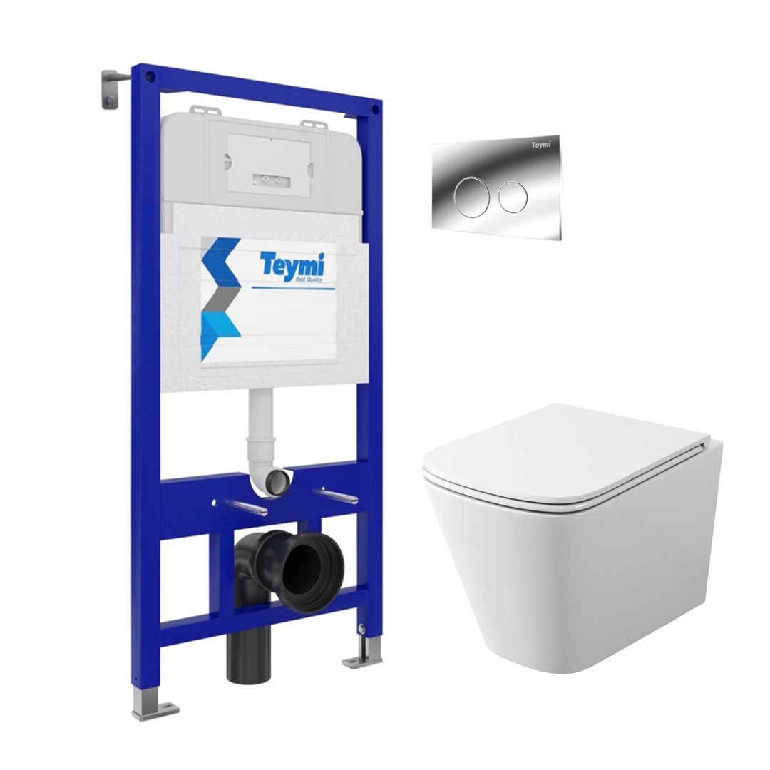 Изображение товара Комплект инсталляция с унитазом TEYMI T70727 белый готовое решение