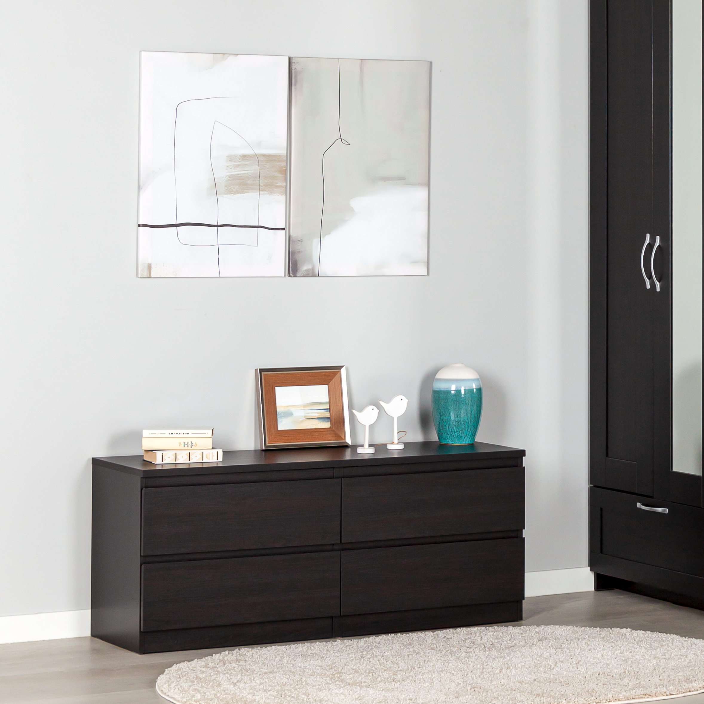 Изображение товара Тумба под телевизор Гуд Лакк Кастор С-2022.2 129.7x54.2x39.6 см с 4 ящиками венге