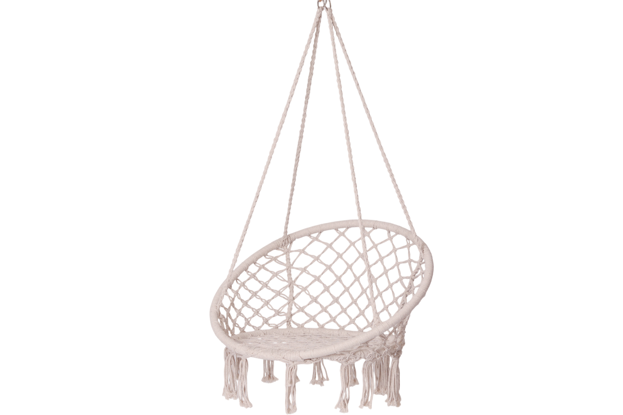 Изображение товара Подвесное кресло-гамак dia80 одноместное белое для отдыха на улице