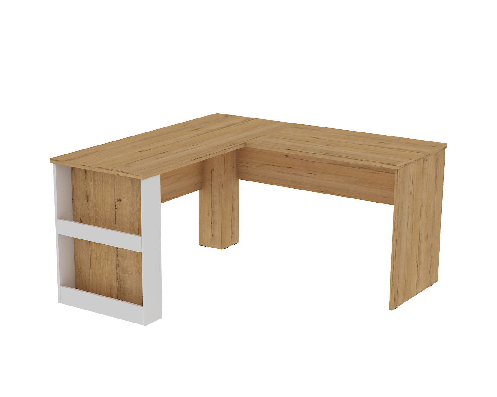 Изображение товара Угловой письменный стол Логика СУ1 1500x1500x750 из ЛДСП Беларуси белый коричневый