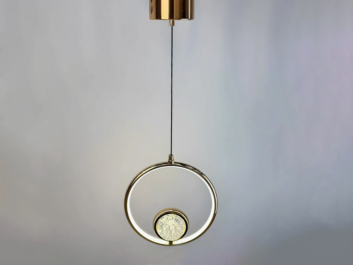 Изображение товара Светильник подвесной светодиодный Мелодия света Лучи 000084116 3 м² нейтральный белый свет цвет золотой