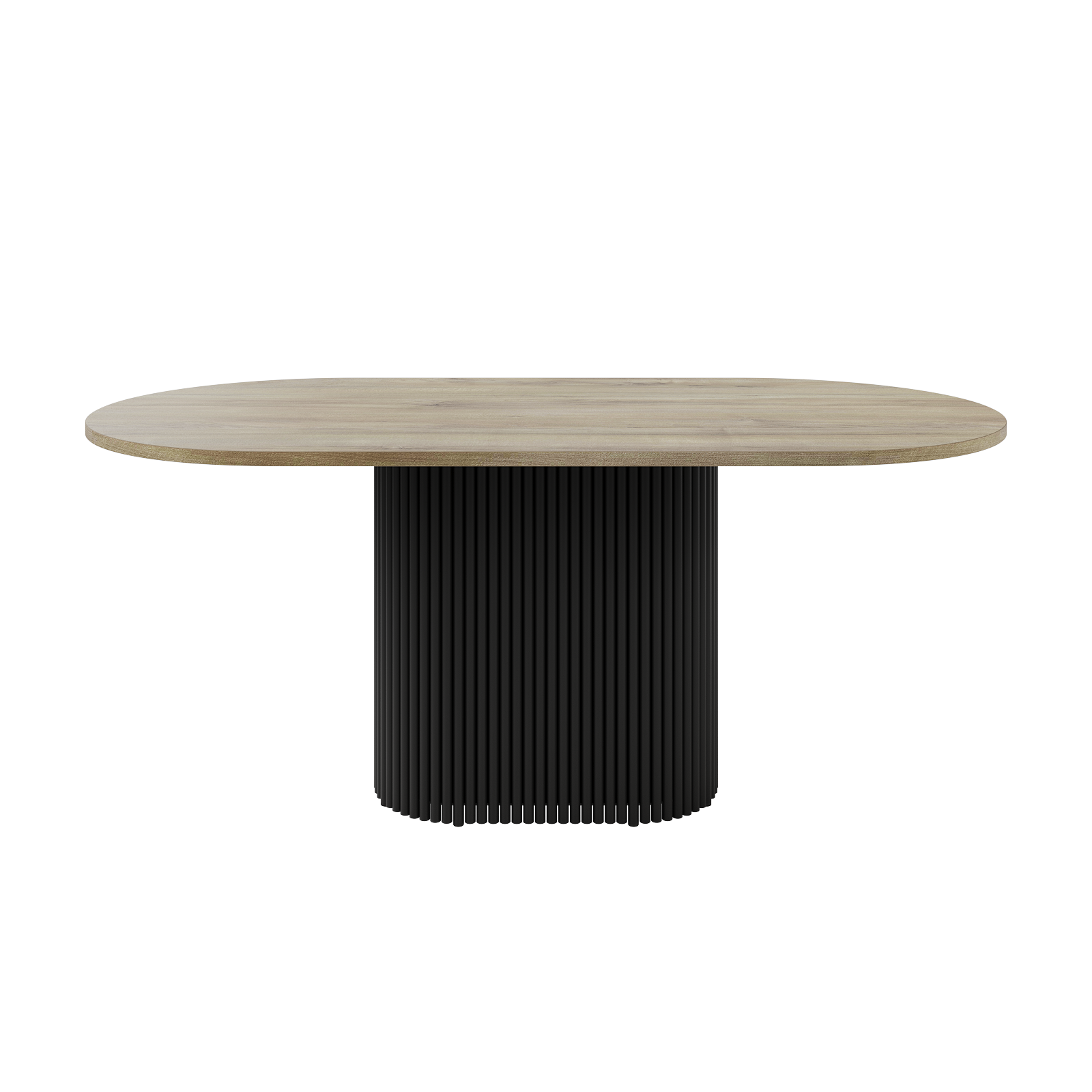 Изображение товара Кухонный стол овальной формы Genglass Trubis wood 180x900 см черный стиль минимализм