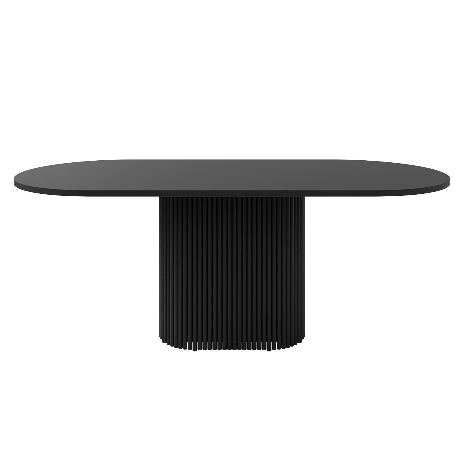 Изображение товара Кухонный обеденный стол овальный Genglass Trubis wood 200x900 см черный