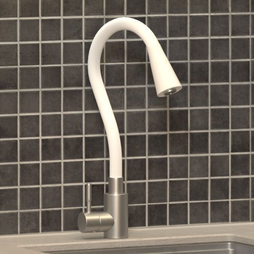 Изображение товара Кухонный смеситель Osgard высота 40 см белый однорычажный с аэратором