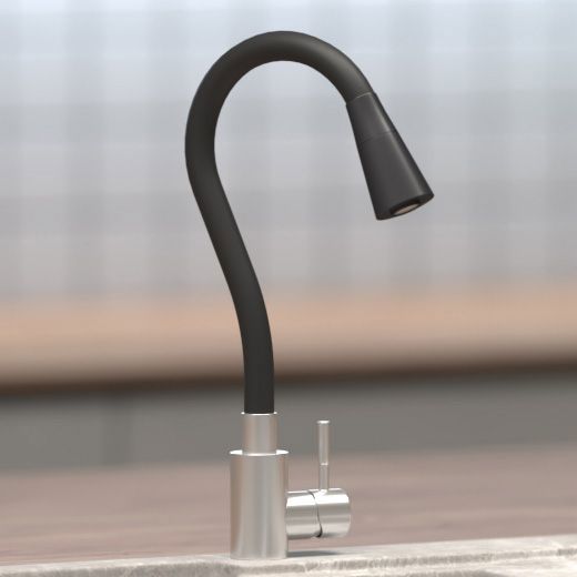 Изображение товара Кухонный смеситель Osgard высотой 40 см черный с гибким изливом и аэратором