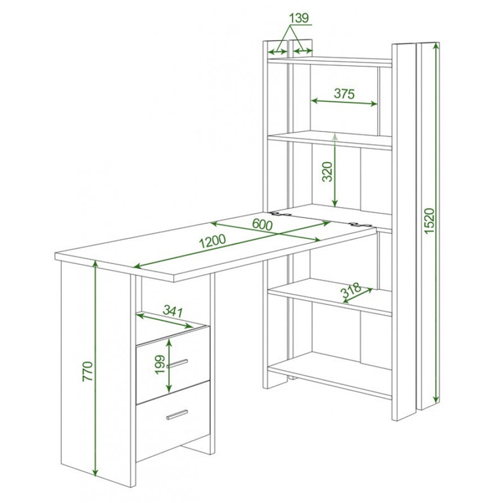 Изображение товара Стол Мэрдэс СТЛ-ОВ+С130Прям угловой венге карамель