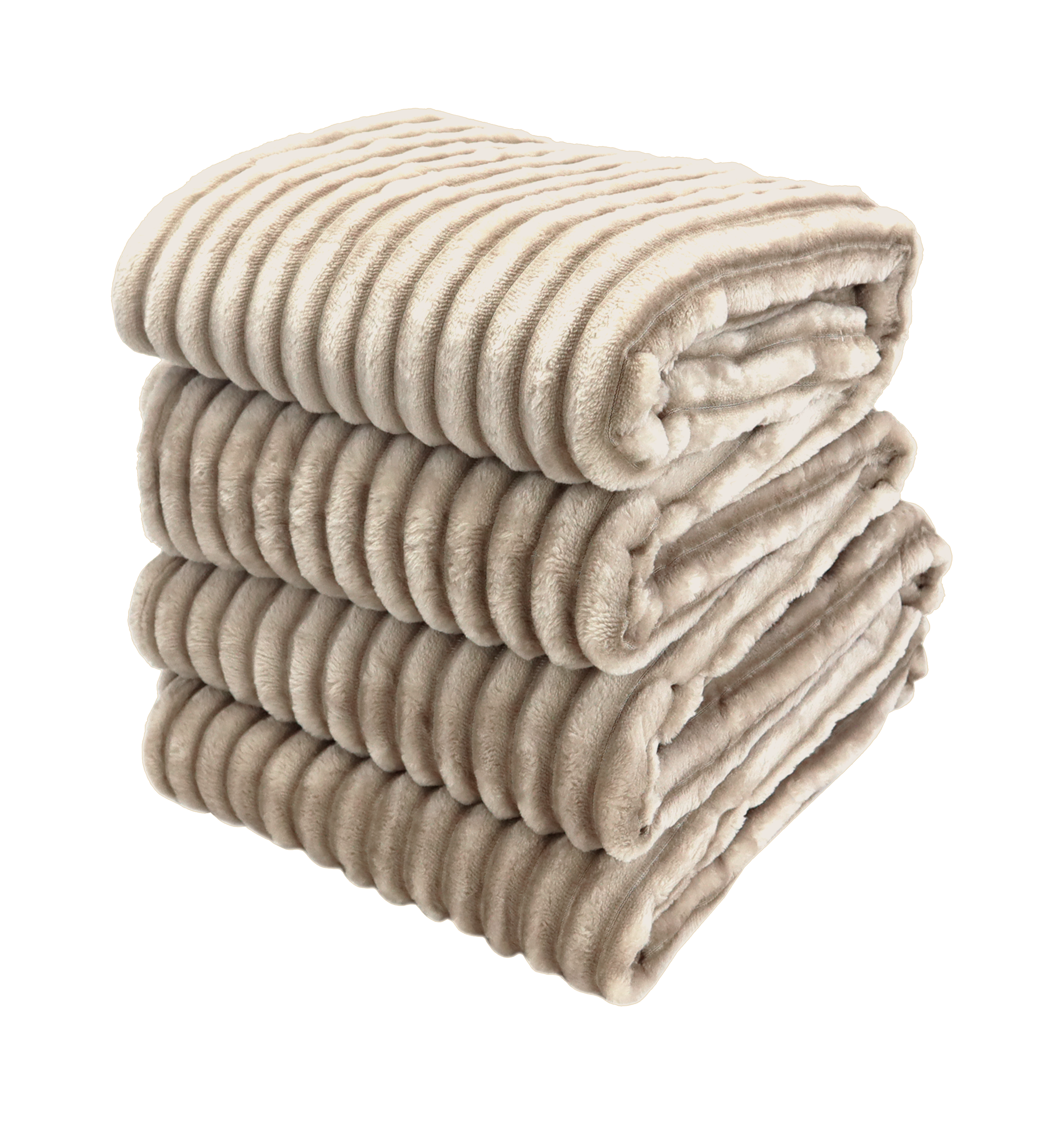 Изображение товара Плед Полоски 200x220 см полиэстер бежевый современный дизайн