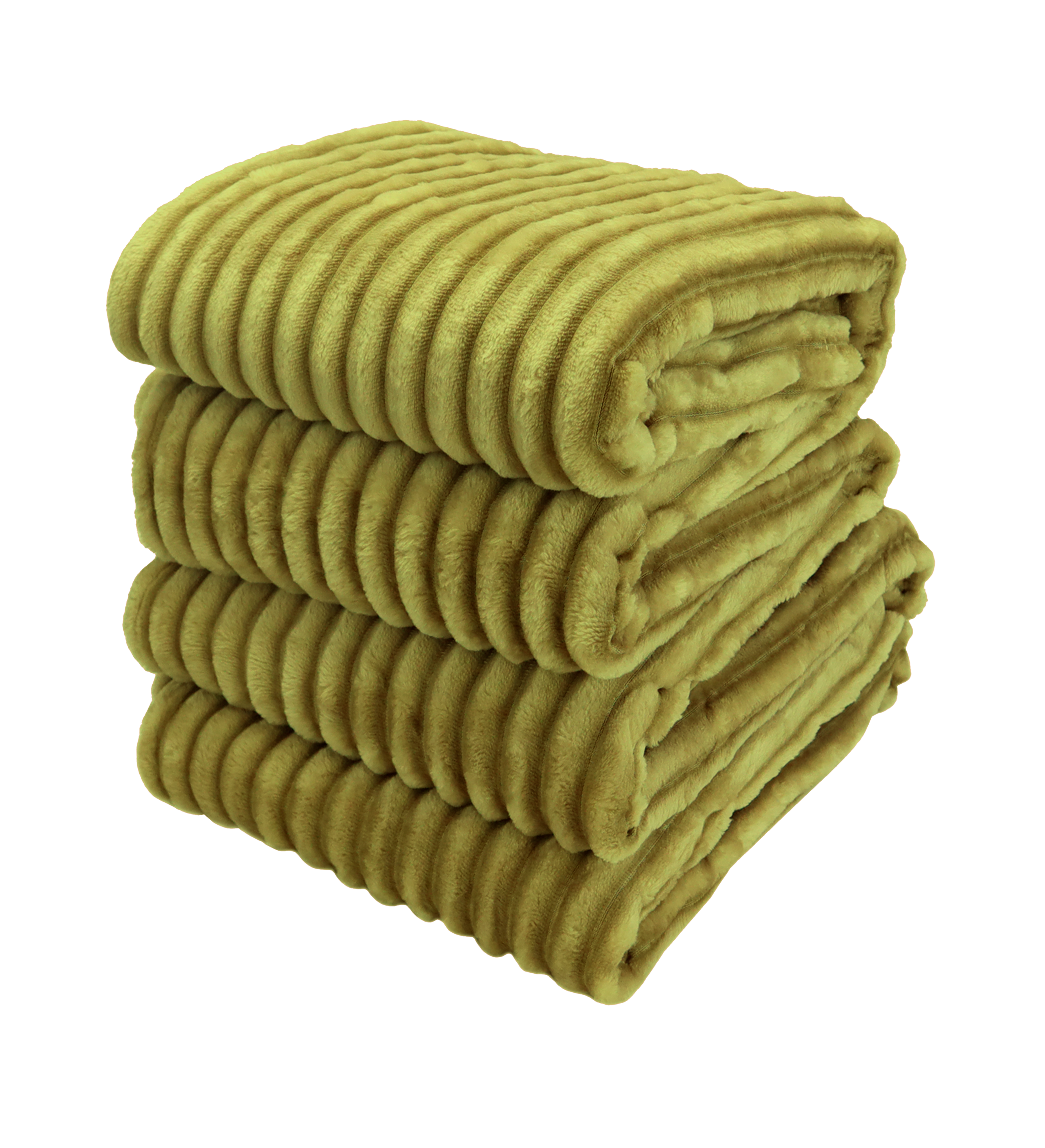 Изображение товара Плед Полоски 200x220 см полиэстер оливковый стильный современный велюр