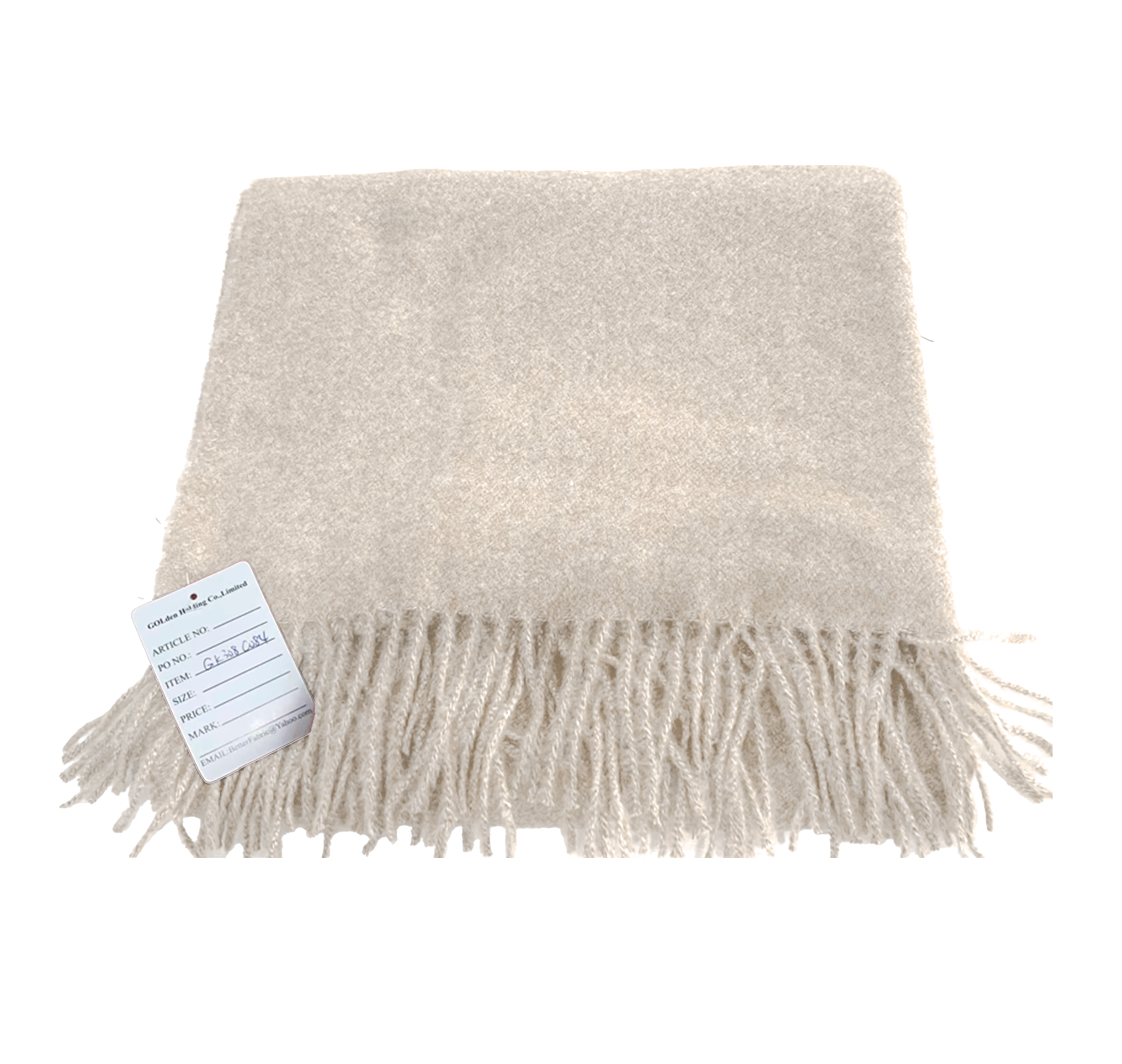 Изображение товара Плед Меланж 130x170 см из полиэстера в стиле скандинавский, кремовый