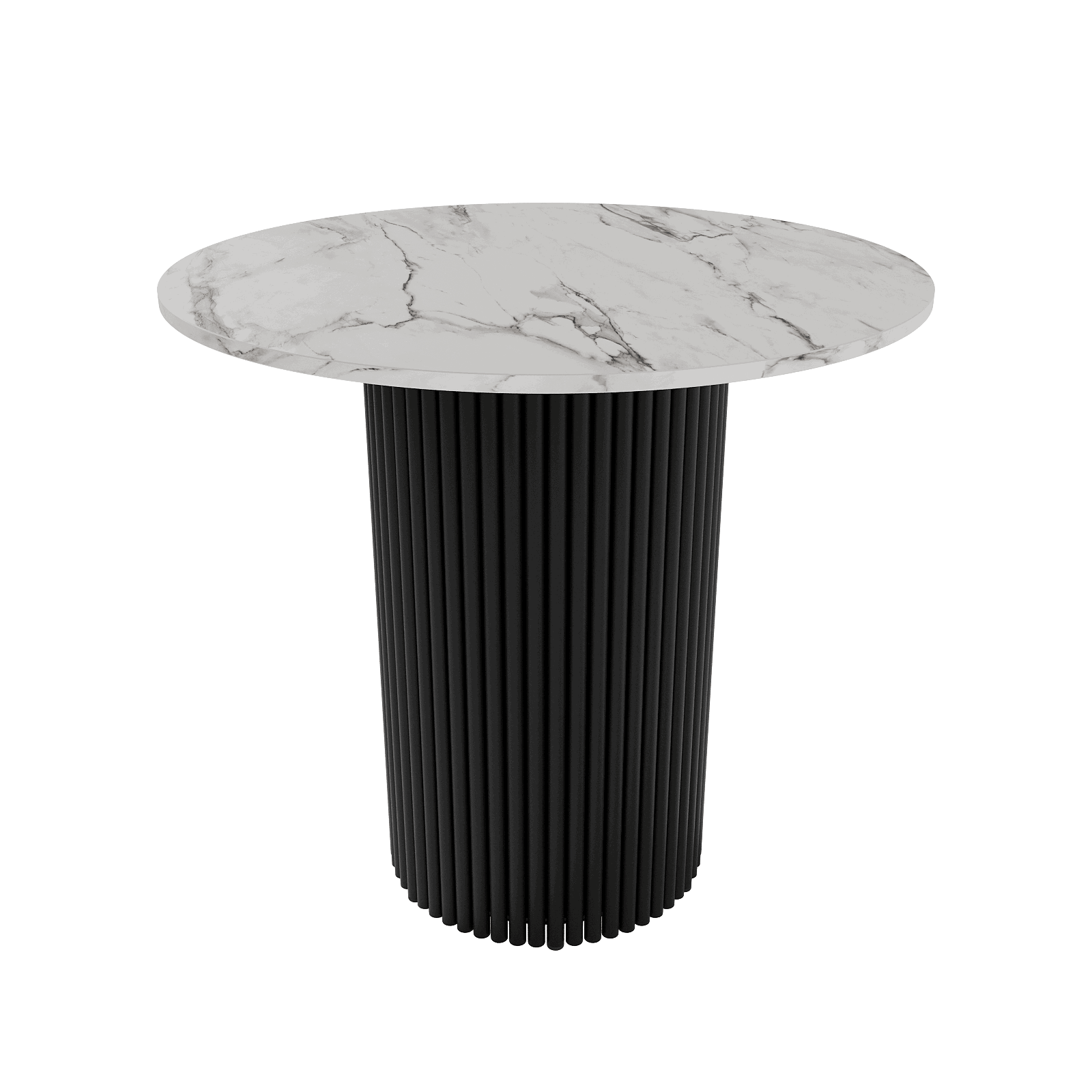 Изображение товара Кухонный стол круглый Genglass Trubis GGT-03-2-5-L-80 80x80 см лдсп цвет белый мрамор