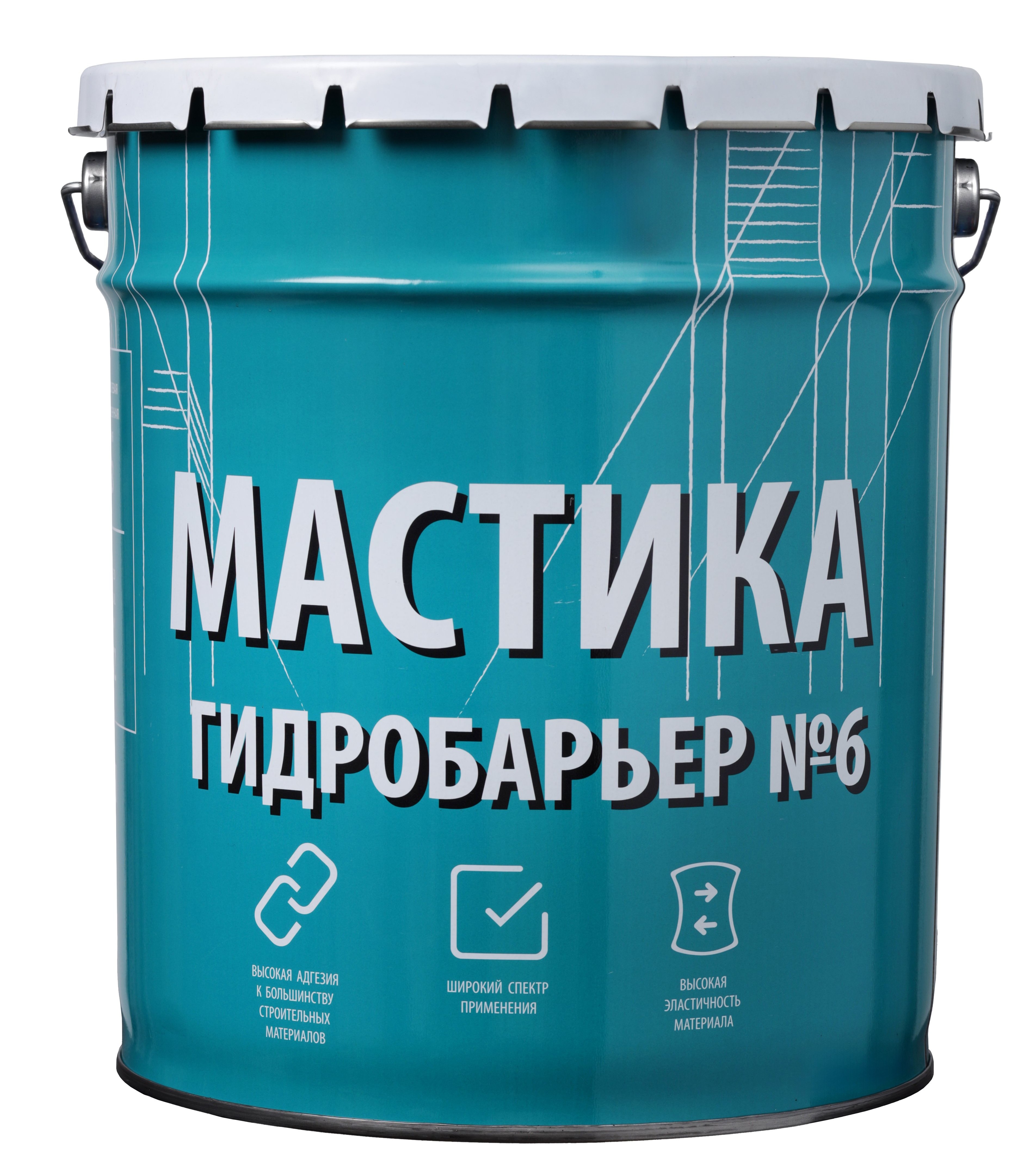 Изображение товара Мастика гидроизоляционная Гидробарьер №6 универсальная 18 кг