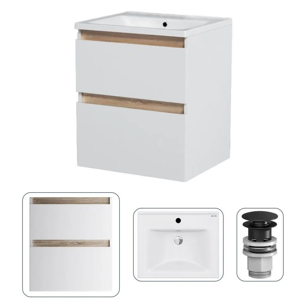 Изображение товара Тумба с раковиной Am.pm M85FHX0552WC055WG-P22 X-Joy 55 см подвесная с донным клапаном цвет белый