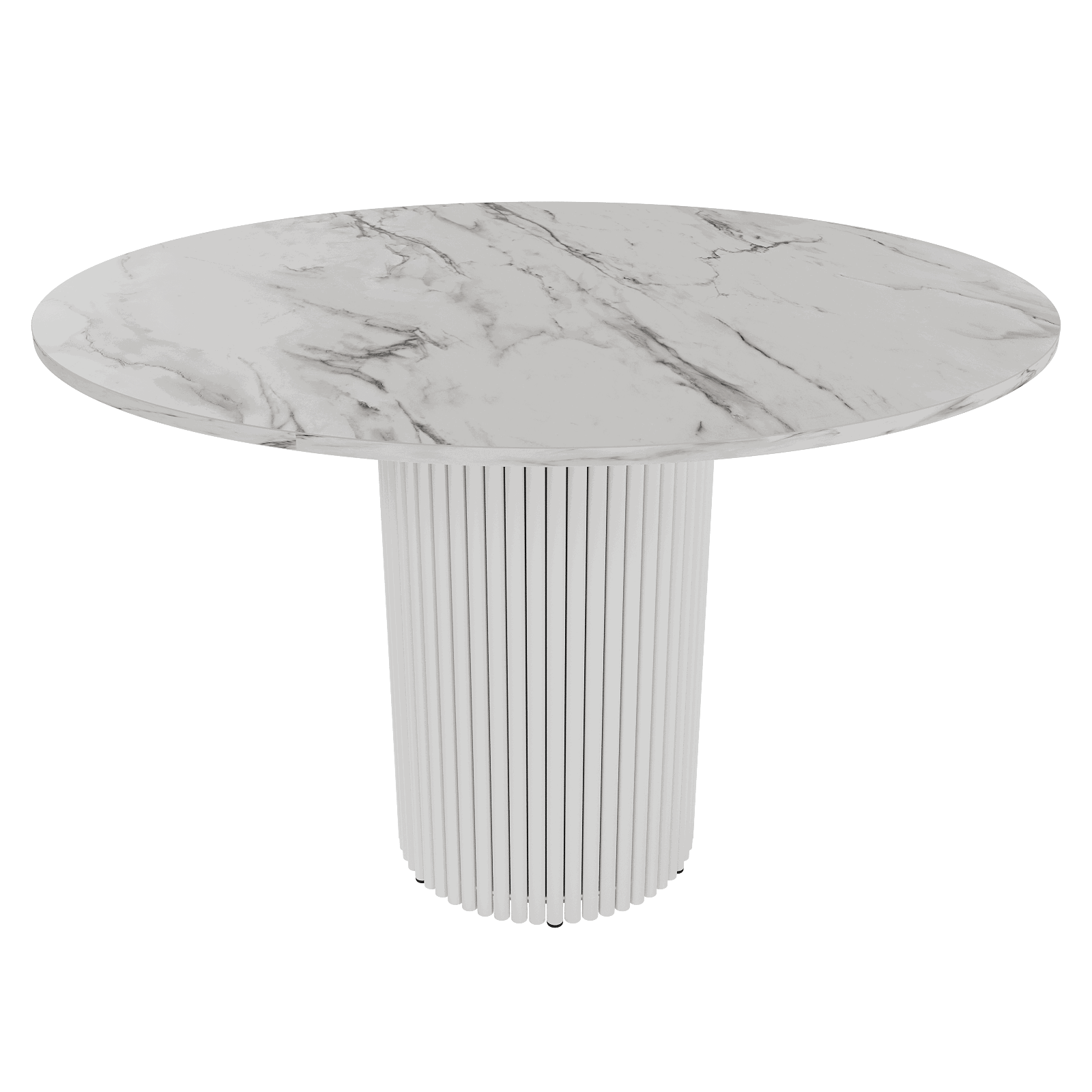 Изображение товара Круглый кухонный стол Genglass Trubis 110 см белый для кухни и интерьера