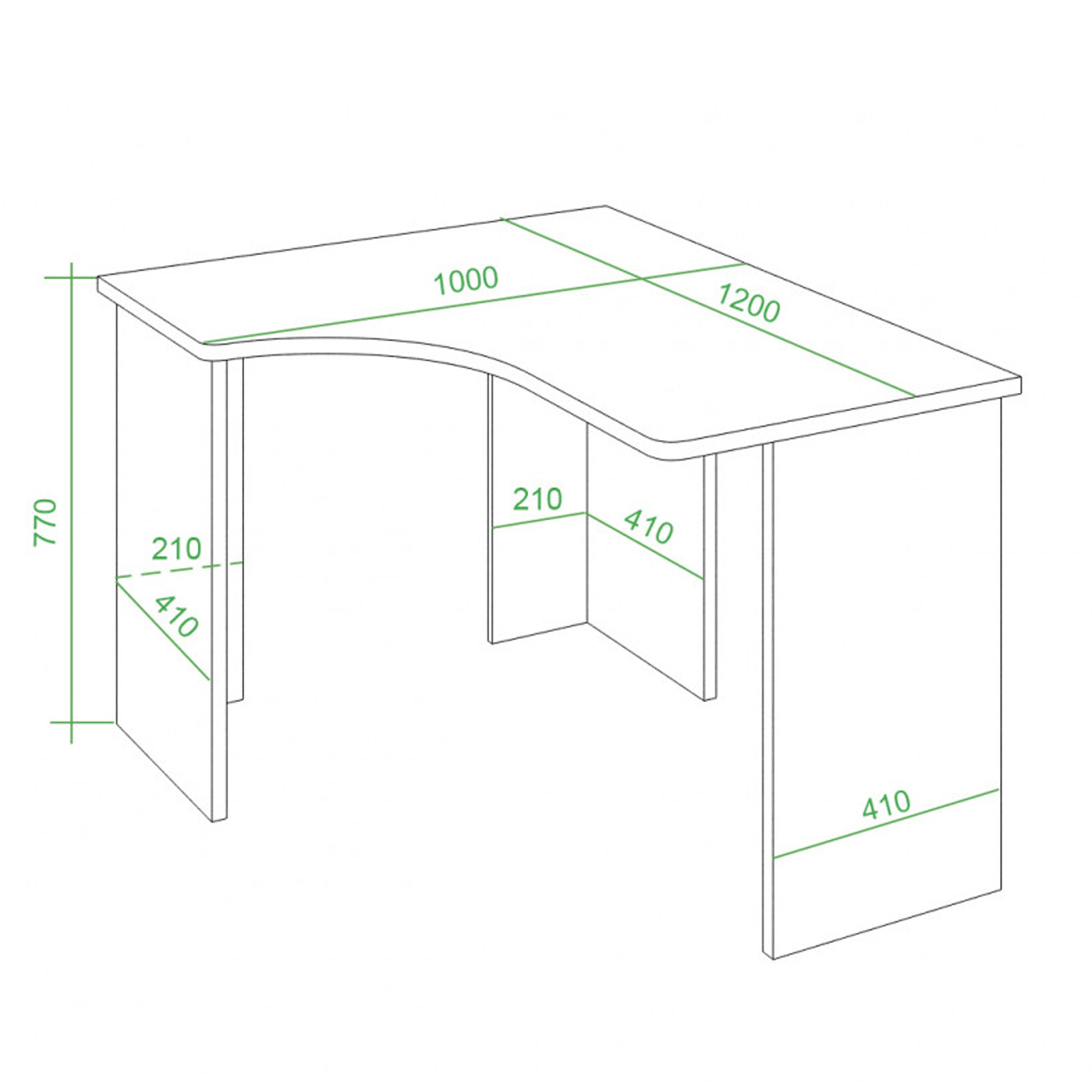 Изображение товара Стол Мэрдэс СКЛ-Угл120 (без тумбы) В ЛЕВ 100x77x120 см ЛДСП цвет венге