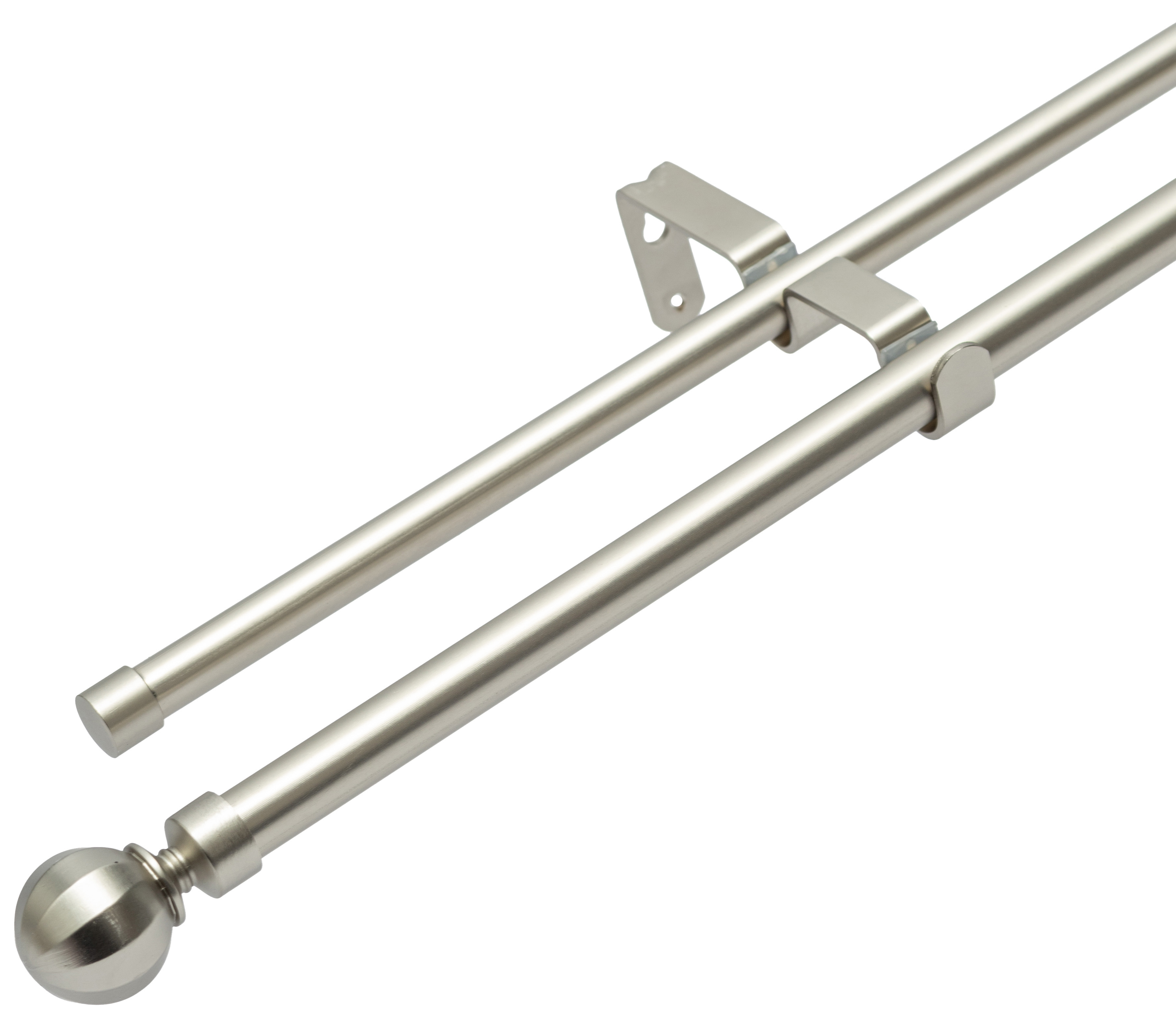 Карниз для штор раздвижной двухрядный HB-CR006 160-300 см сталь цвет черный/хром