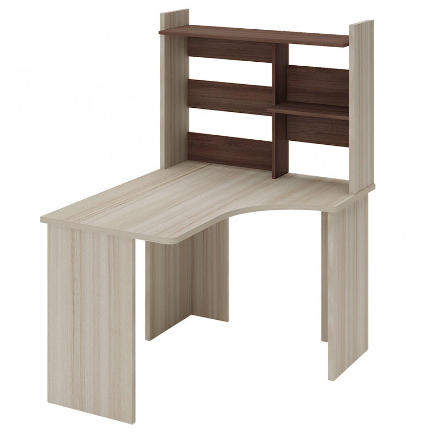 Изображение товара Стол Мэрдэс СКЛ-Угл120+НКЛ-100 (без тумбы) КШ-Ч ПРАВ 100x152x120 см ЛДСП цвет карамель/ясень шимо темный