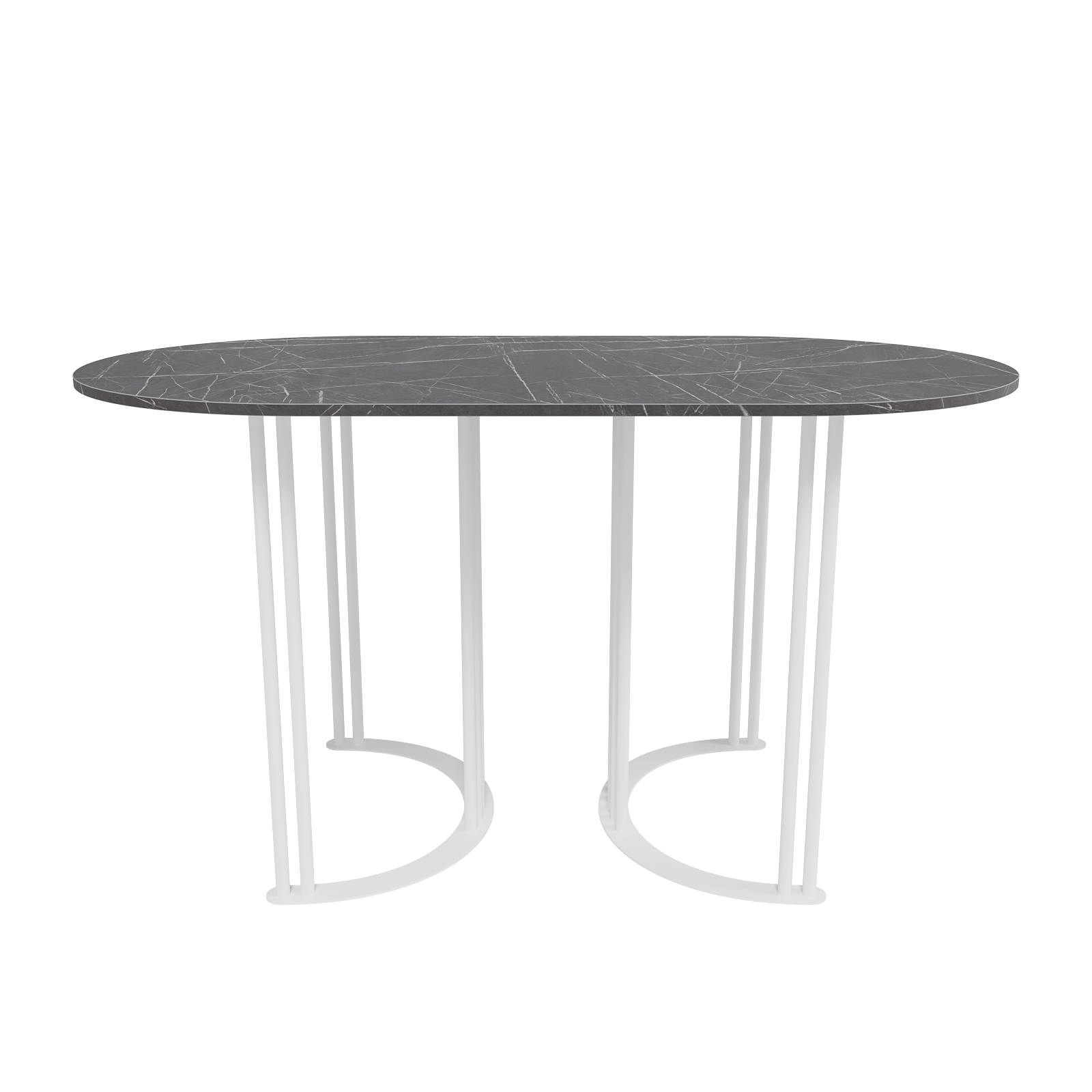 Изображение товара Кухонный овальный стол Genglass Violur GGT-20-3-4-14080 черный мрамор 140x80 см