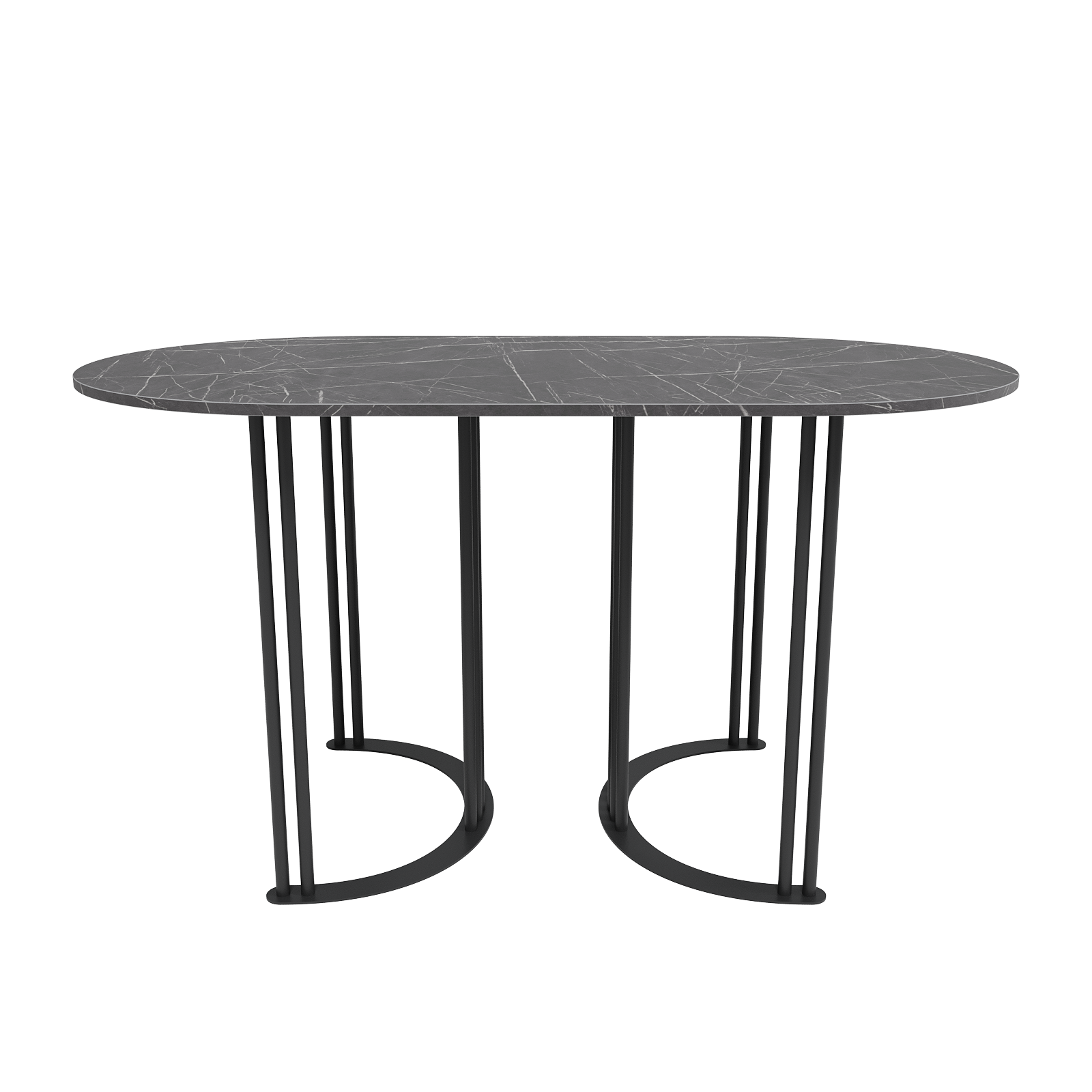 Изображение товара Кухонный овальный стол Genglass Violur GGT-20-2-4-14080 140x80 см черный из ЛДСП современный дизайн