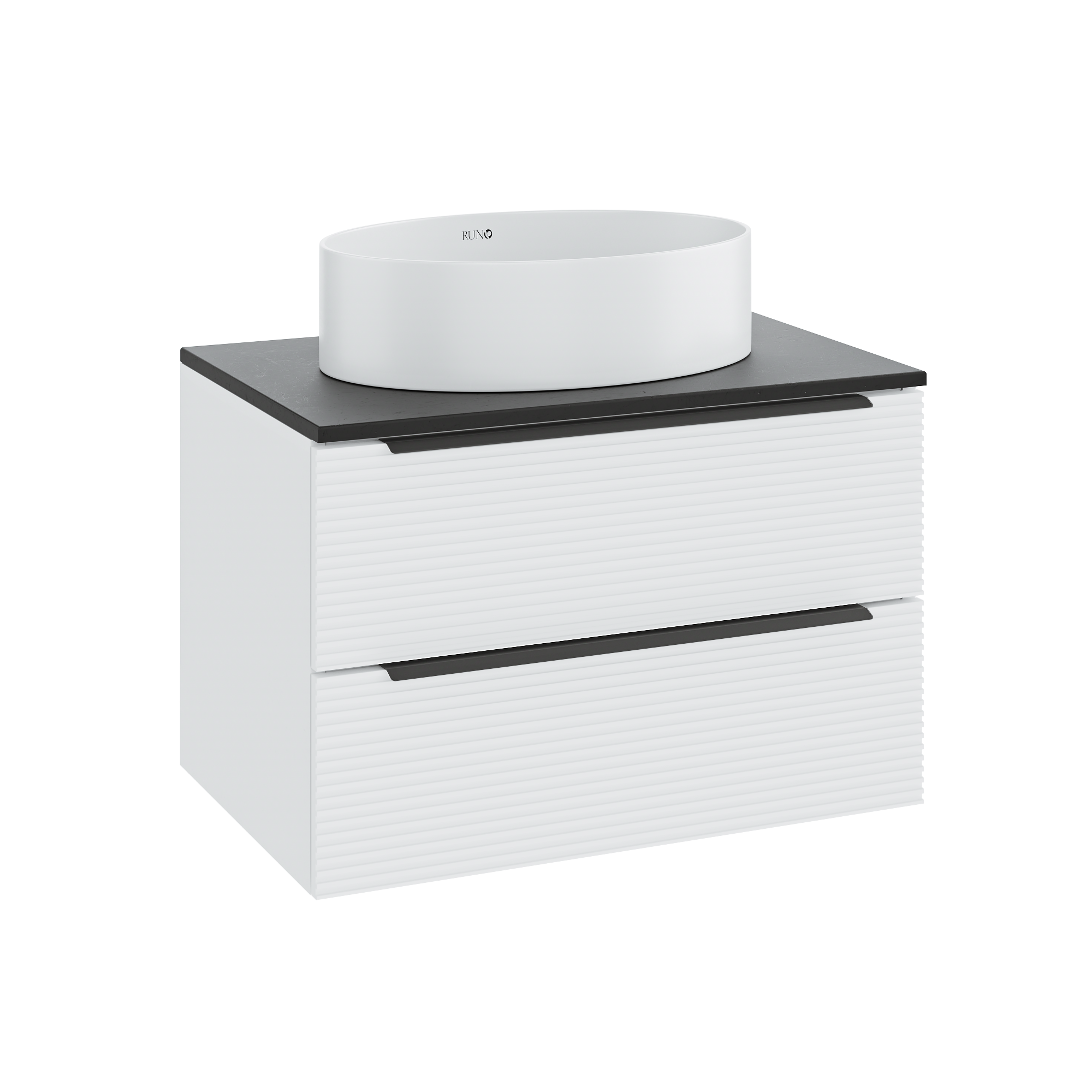 Изображение товара Тумба под раковину подвесная Runo 00-00002085 70см с раковиной цвет черный
