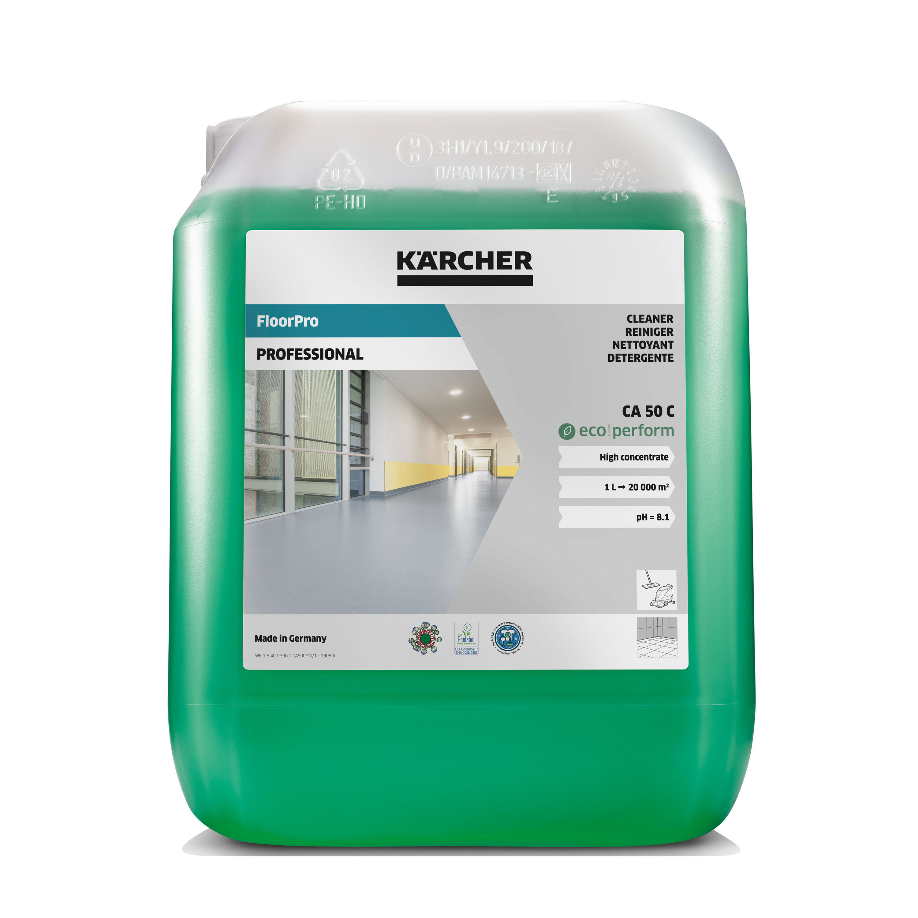 Изображение товара Средство для мытья полов Karcher FloorPro Cleaner CA 50 C eco!perform 6.296-054.0 концентрат 5 л