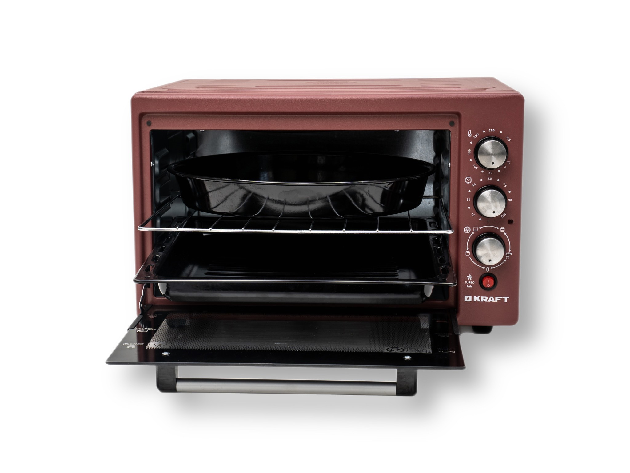 Изображение товара Электропечь Kraft KF-MO 3804 KR 38 литров красный мощность 1500 Вт Таймер