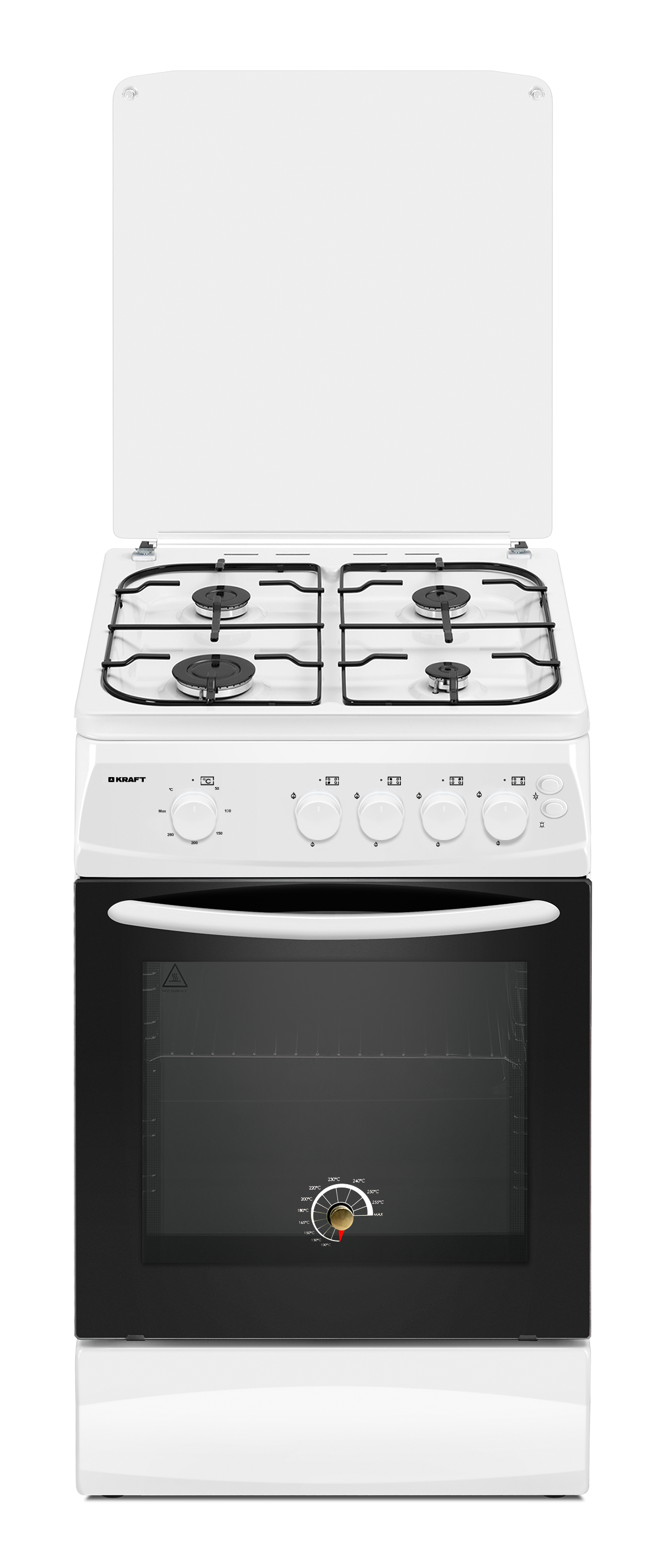 Изображение товара Газовая плита с духовкой Kraft KF-FSK5403AGW 50.3x87.3x63.3 см цвет белый