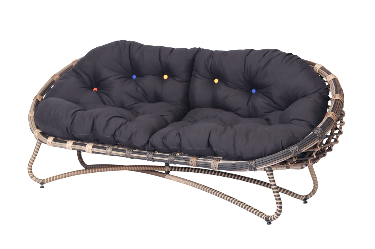 Изображение товара Диван садовый Niko 190x85x82 см из искусственного ротанга, темно-коричневый