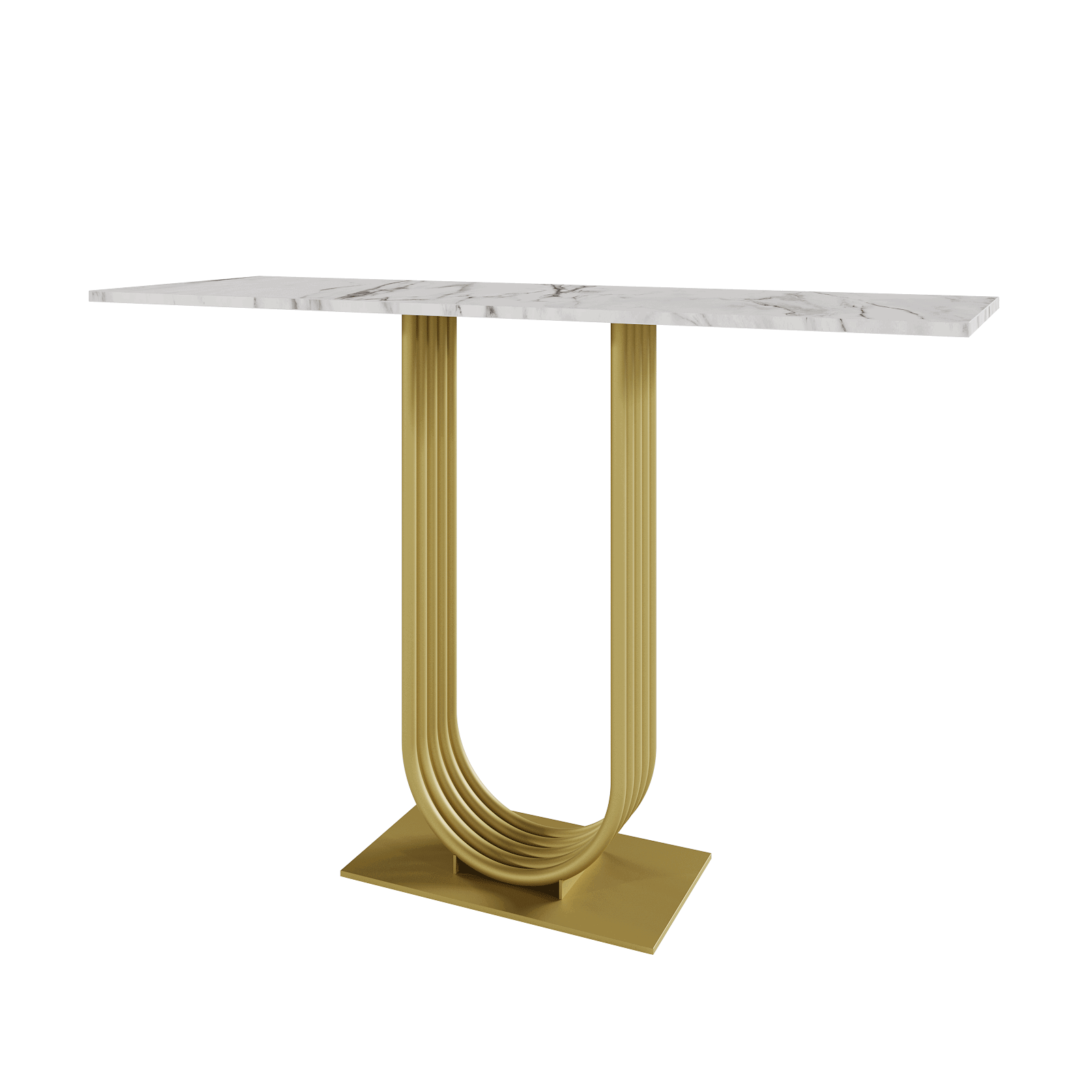 Изображение товара Консоль Genglass GGK-02-1-5-120 40x80x120 см металл цвет белый мрамор