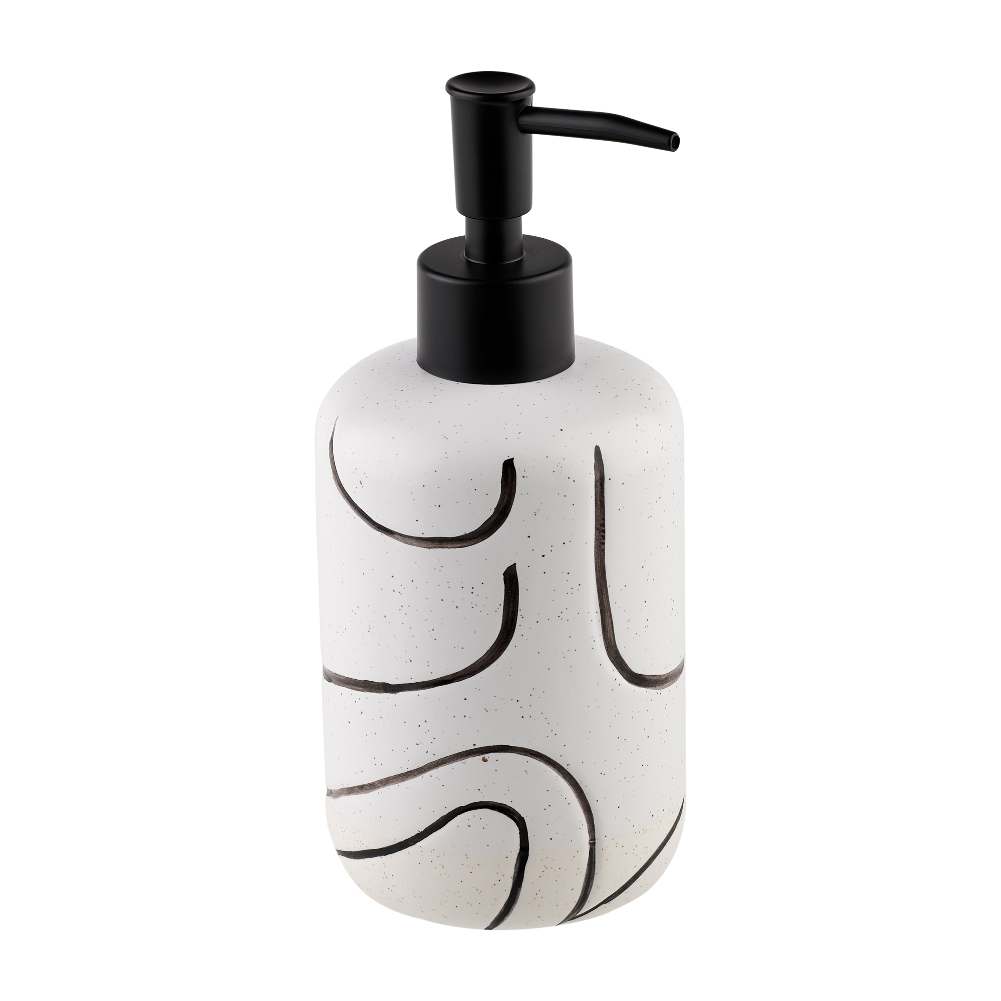 Изображение товара Дозатор для жидкого мыла Verran Magic керамика белый черный компактный современный дизайн