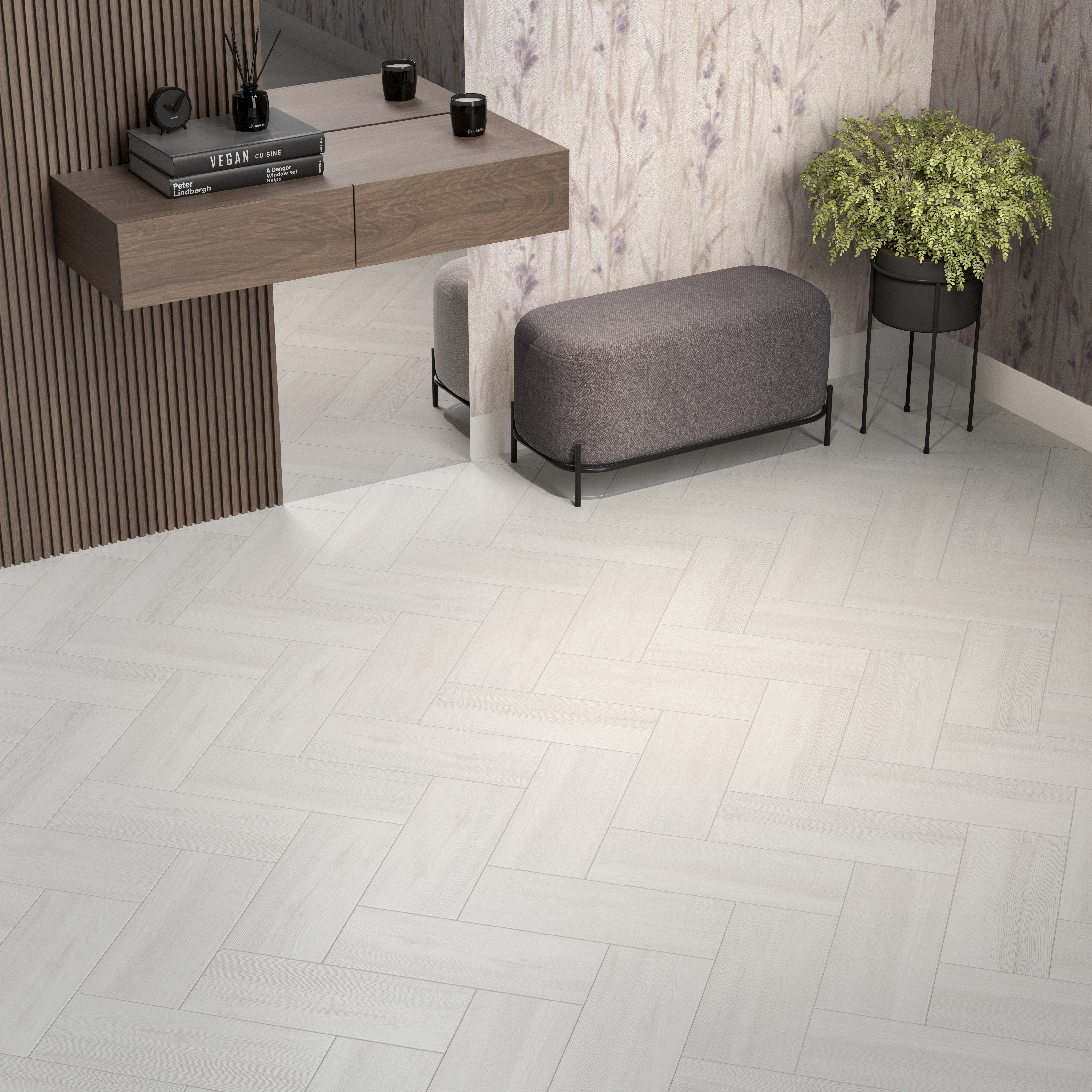 Изображение товара Глазурованный керамогранит Kerama Marazzi Гавр 20.1x50.2 см матовый белый