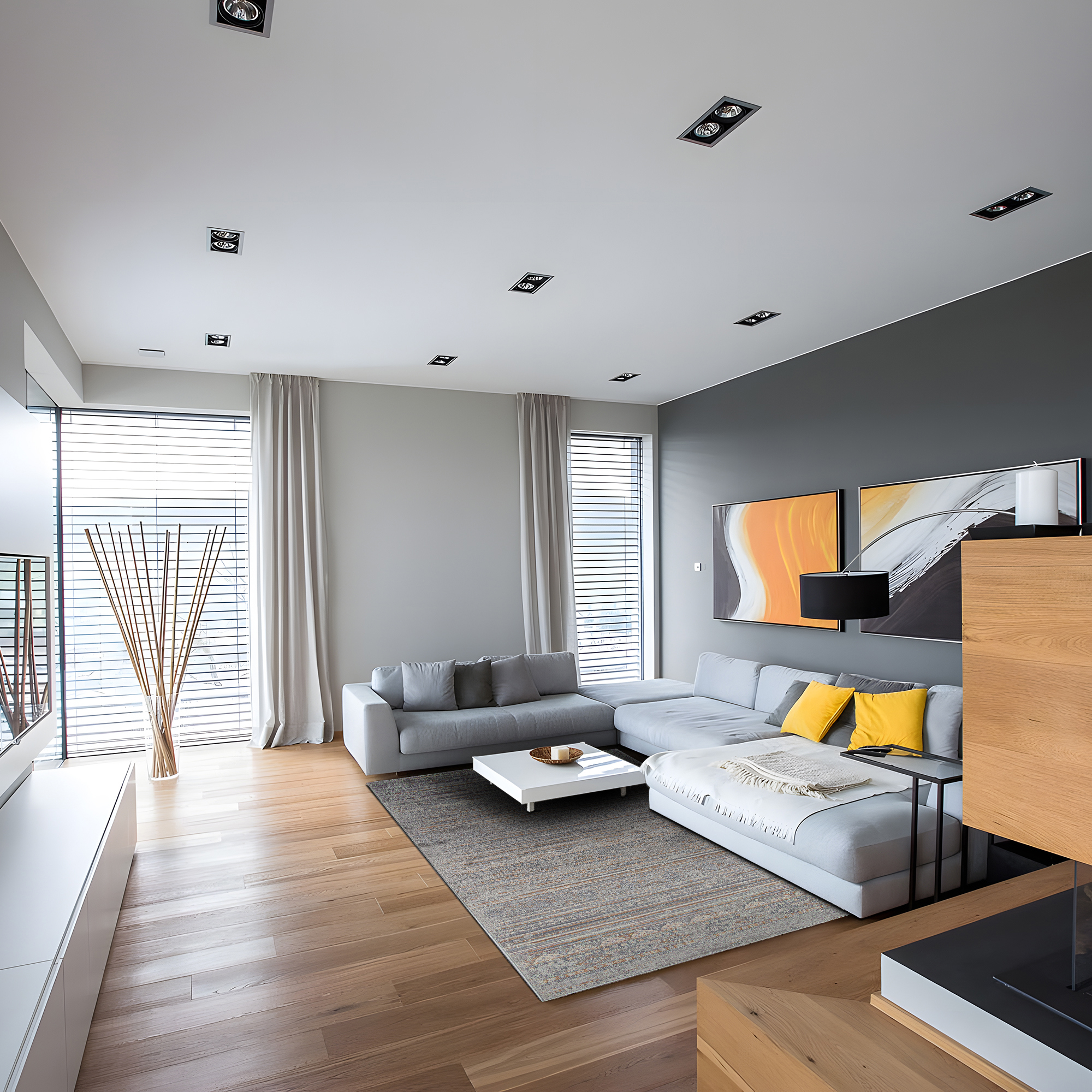 Изображение товара Ковер Merinos Зингер 160x230 см полипропилен серый Абстрактный рисунок