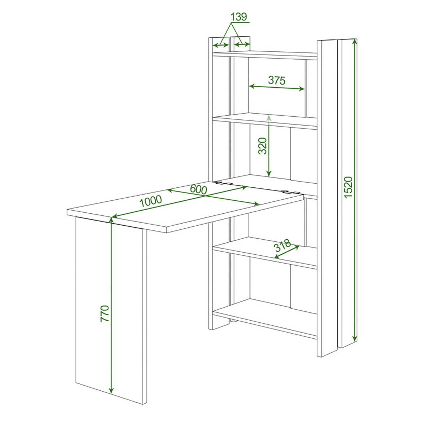 Изображение товара Стол Мэрдэс СТЛ-ОВ+С100Прям без тумбы ШК-Ч 70x178x132 см ЛДСП цвет карамель/ясень шимо темный