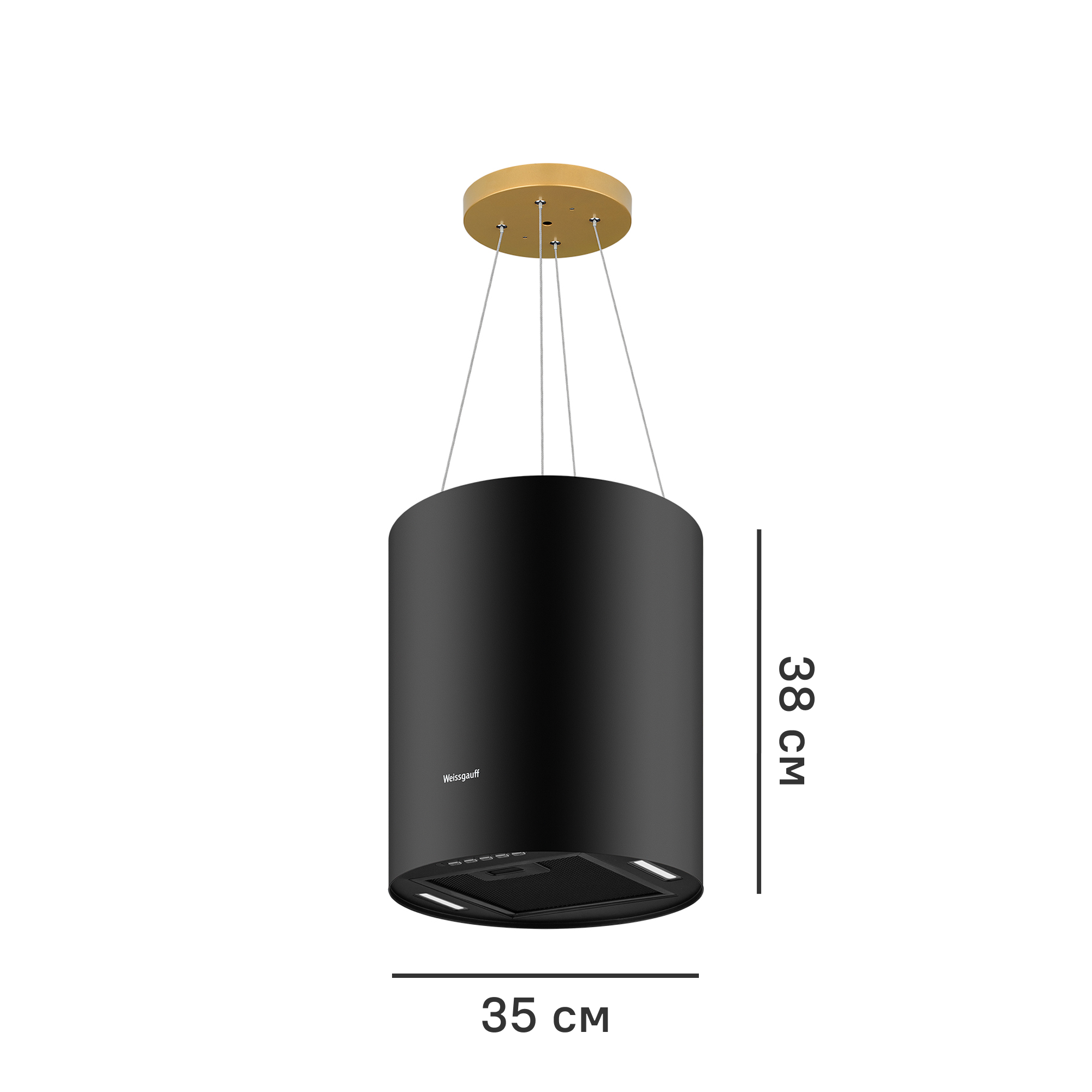 Изображение товара Островная вытяжка Weissgauff Nissa Remote 35 см черная для кухни
