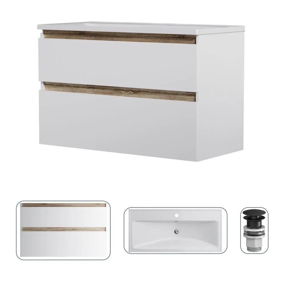 Изображение товара Тумба с раковиной AM.PM X-Joy 100 см with донный клапан, подвесная Изображение товара Тумба с раковиной AM.PM X-Joy 100 см with донный клапан, подвесная