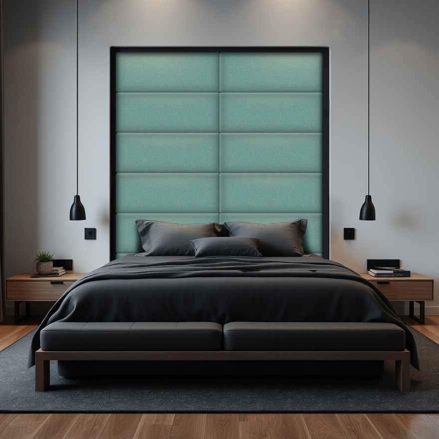 Изображение товара Мягкая стеновая панель 3D Kovalevski 200-5, 100x40 см, цвет мятный, 2 шт