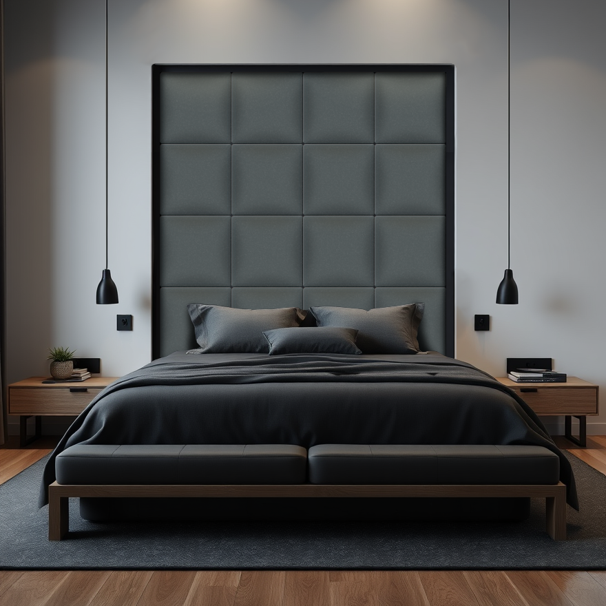 Изображение товара Мягкая стеновая панель 3D Kovalevski 200-12, 50x50 см, цвет графит, 2 шт