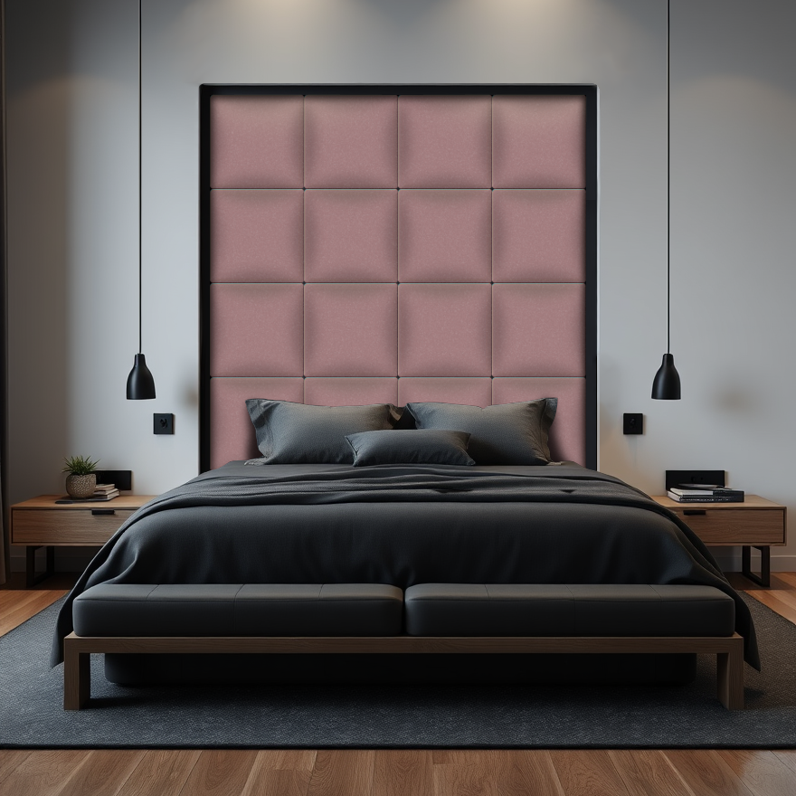 Изображение товара Мягкая стеновая панель 3D Kovalevski 200-21, 50x50 см, цвет пудровый, 2 шт