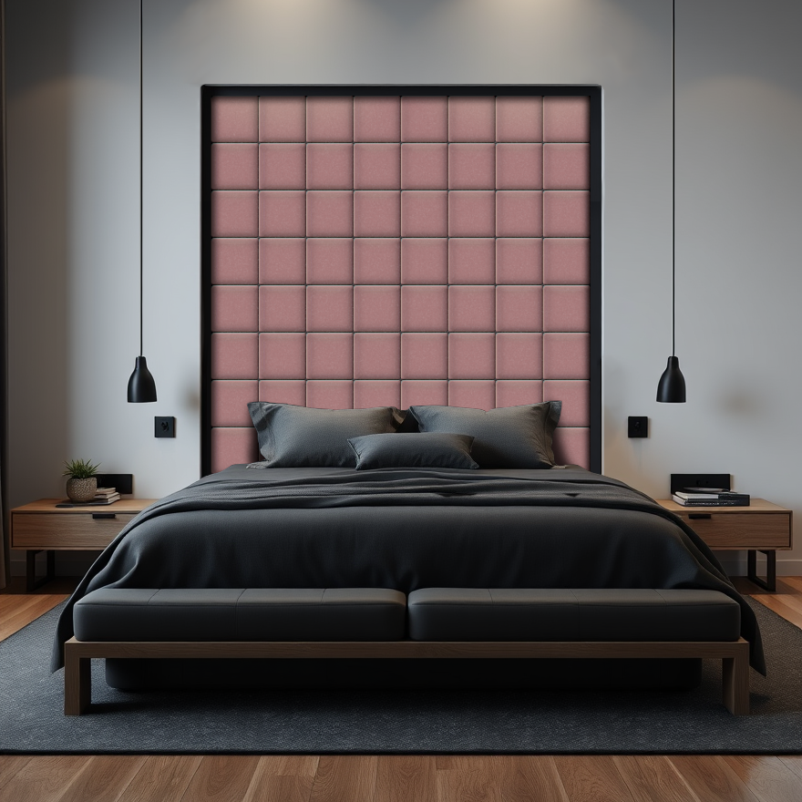 Изображение товара Мягкая стеновая панель Kovalevski, 250×250 мм, пудровый, 4 шт