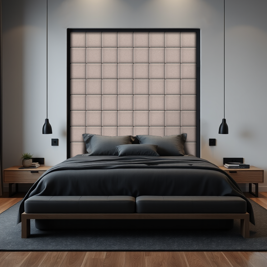 Изображение товара Мягкая стеновая панель 3D Kovalevski 200-31, 25x25 см, цвет светло-бежевый, 2 шт