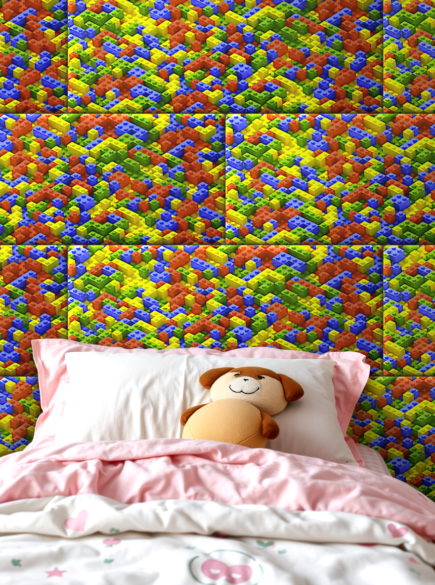 Изображение товара Мягкая стеновая панель Kovalevski 200-49 120x60 см синий велюр для интерьера