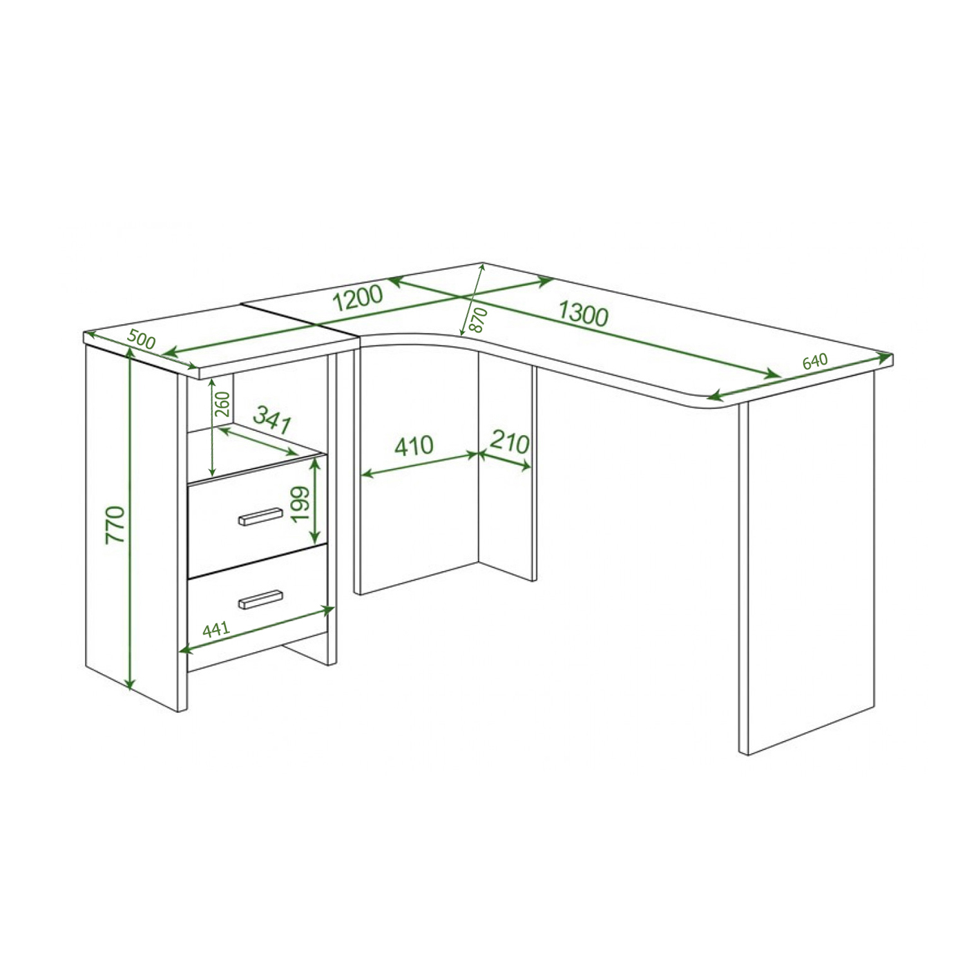 Изображение товара Стол Мэрдэс СКЛ-Угл 130 К ЛЕВ 120x77x130 см ЛДСП цвет карамель