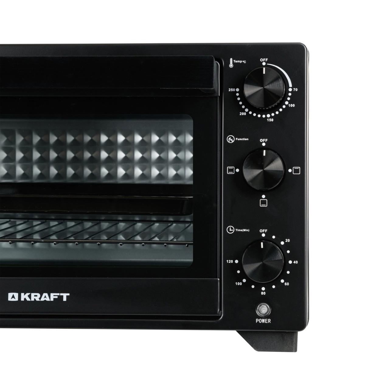 Изображение товара Электропечь 1500 Вт Kraft KFC-MO 250 HBL 46.3x30.3x35.7 см цвет черный