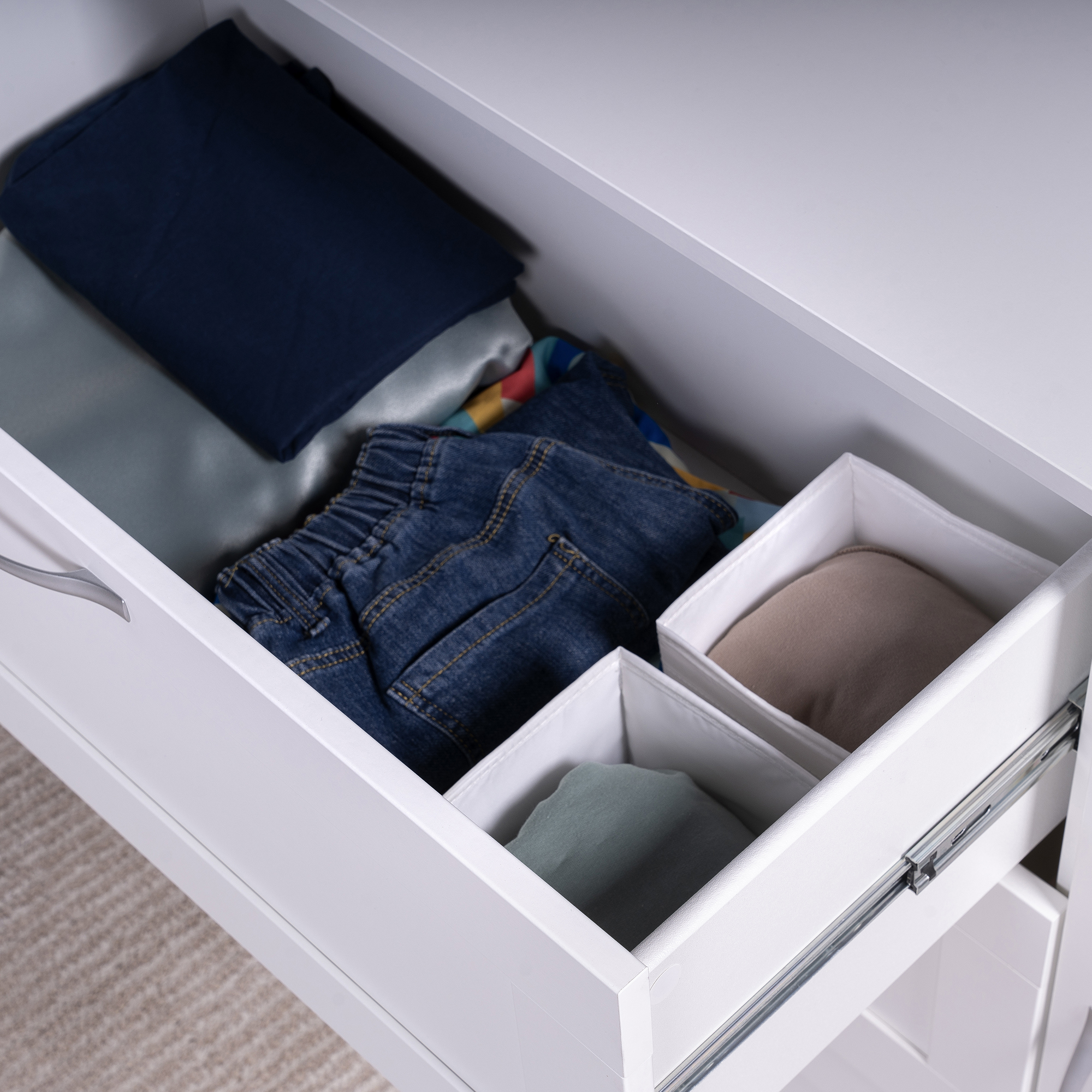 Изображение товара Витрина с выдвижными ящиками, витрина Гуд Лакк Сириус 2.02.03.370.1 156x94.60x41.20 см ЛДСП цвет белый