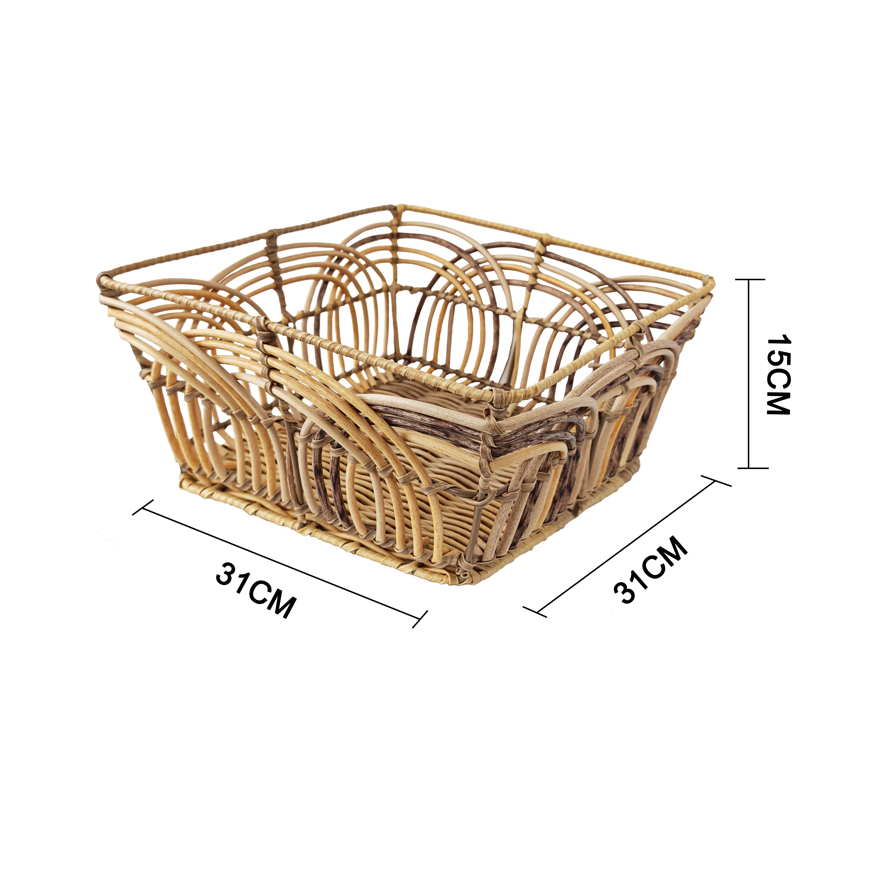 Изображение товара Короб-органайзер из ротанга 31x31x14 см черный складной с ручками