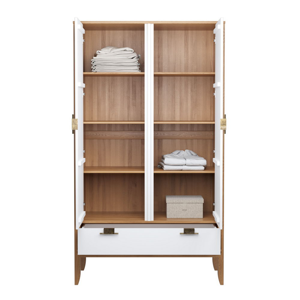 Изображение товара Шкаф распашной Дом мебели из сосны 118x206x60 см Массив сосны цвет браун/белый